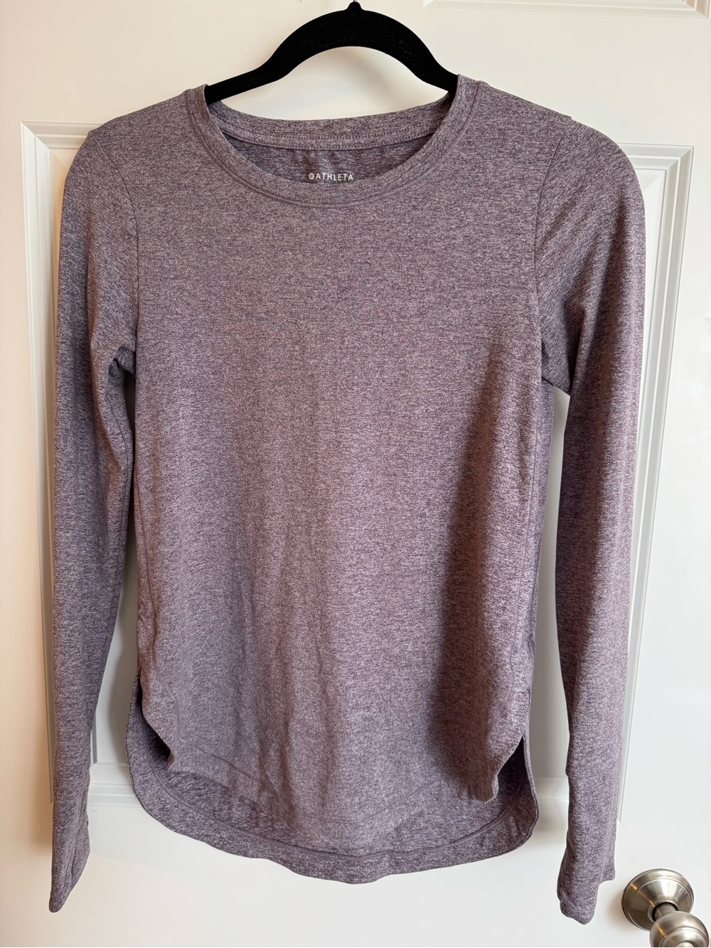 Athleta Long-Sleeve Crew in Heather Lavendar